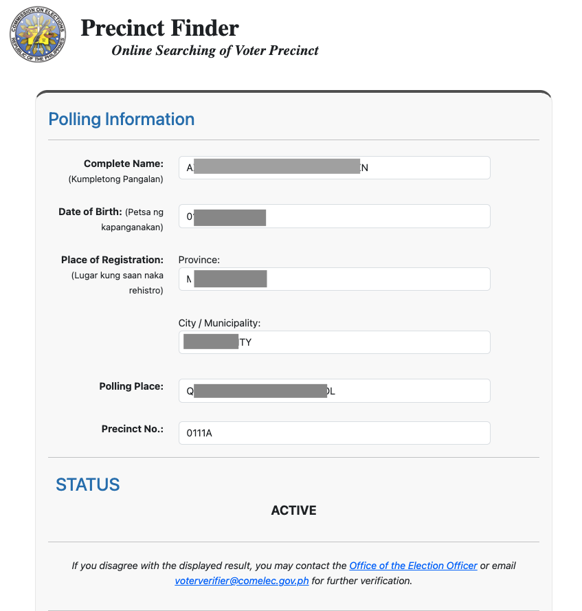 precinct finder polling information
